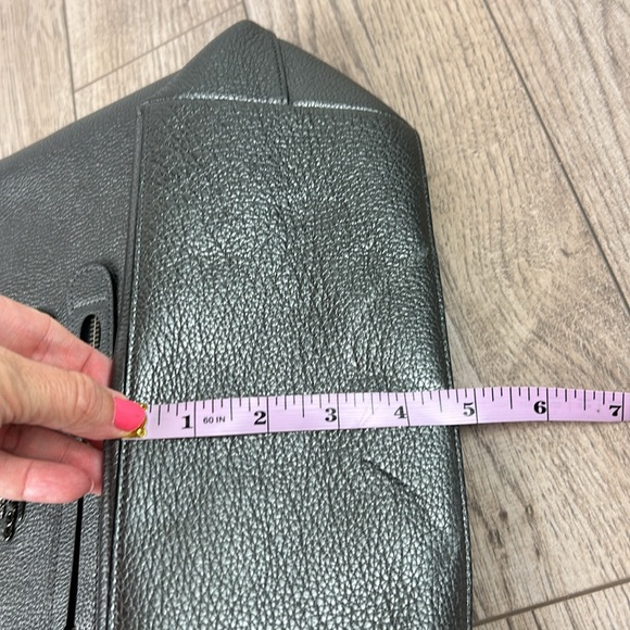 Coach 23592 Grey Pewter charcoal Metallic Taylor Tote - Picture 7 of 14